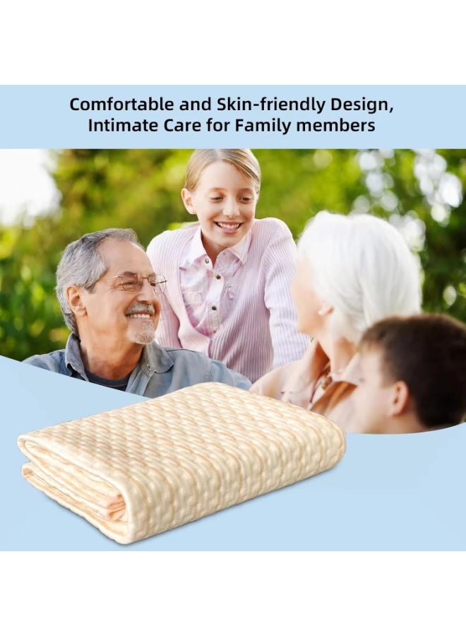 LYNLYN Waterproof Bed Pad, Organic Cotton Super Absorbent Diaper Changing Mat and Underpad, Non-Slip, Breathable TPU Liner, Reusable Incontinence/Mattress Protector for Baby, Toddler, Adults(120×70cm) - Image 3